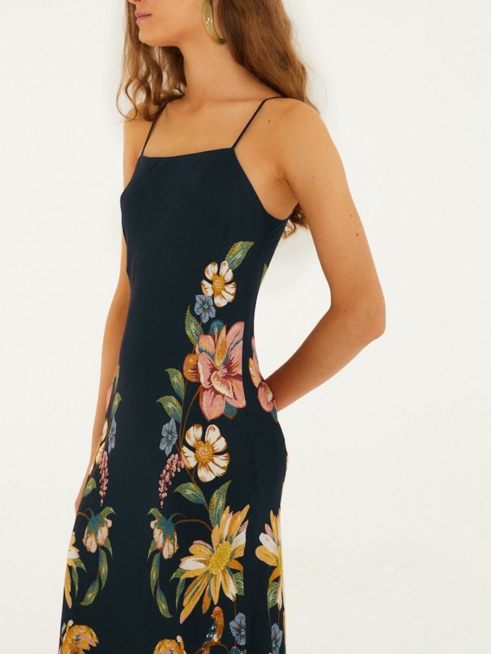 New FARM Rio Dark Blue Maira Floral Maxi Dress - Picture 3 of 4